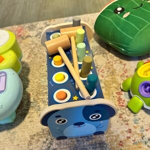 KIDWILL Montessori Toy Wooden Hammers w/ Xylophone, Number Maze
